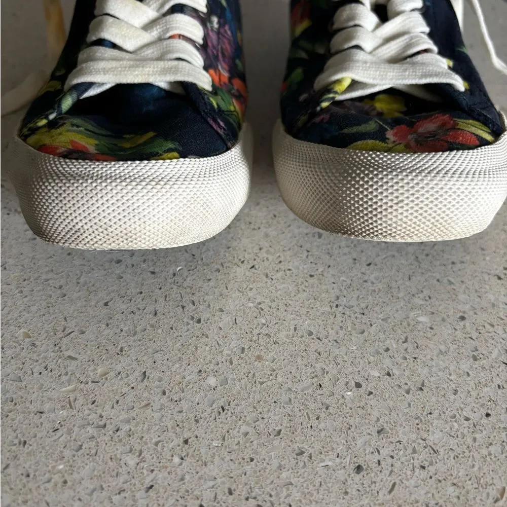 Floral Canvas Sneakers with White Laces by Sea Vees